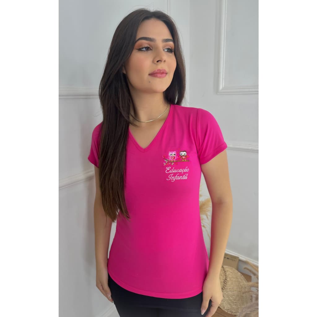 Camiseta Feminina Educação Infantil Coruja
