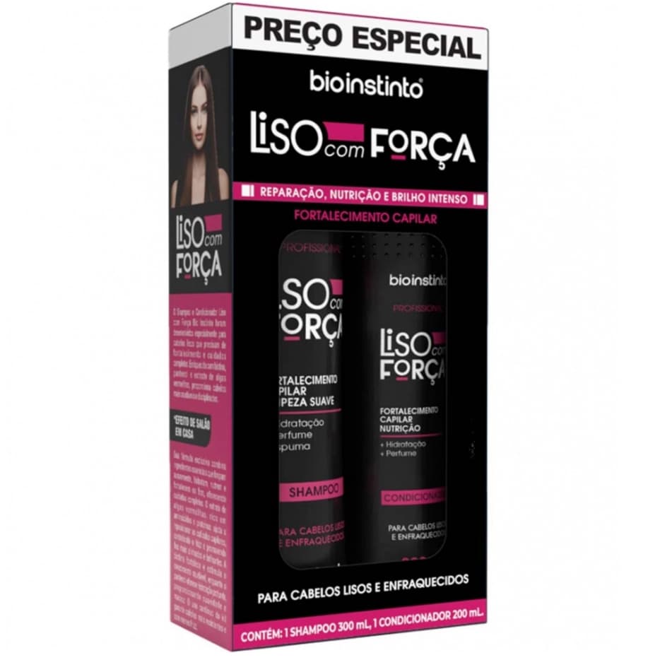 Kit Liso com Força Bio Instinto 2 Itens (6 KITS OU 12 KITS)