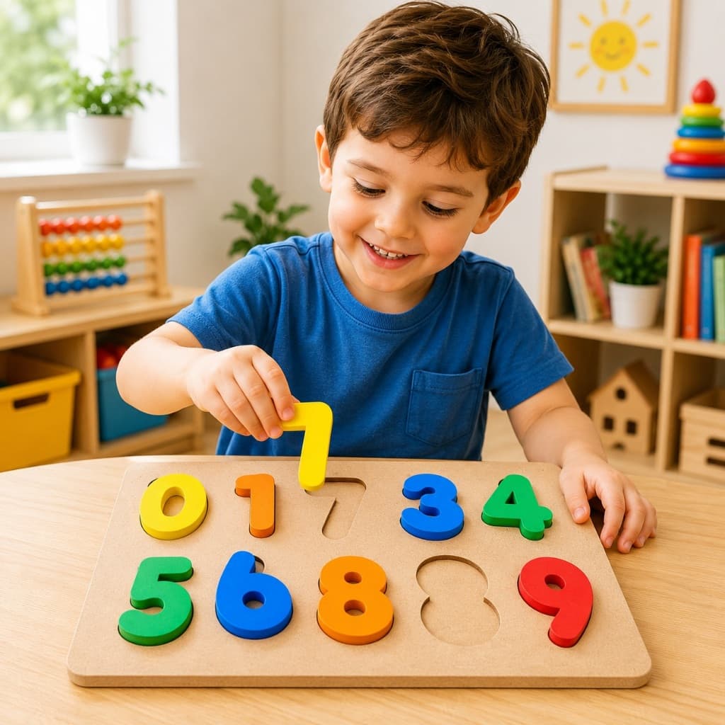 Tabuleiro Numerais Madeira Brinquedo Educativo Números Matemática Pedagógico Infantil números