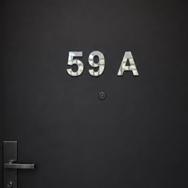 Número Apartamento Residencial 7cm Prata Espelhado ACM – Alto Relevo Premium