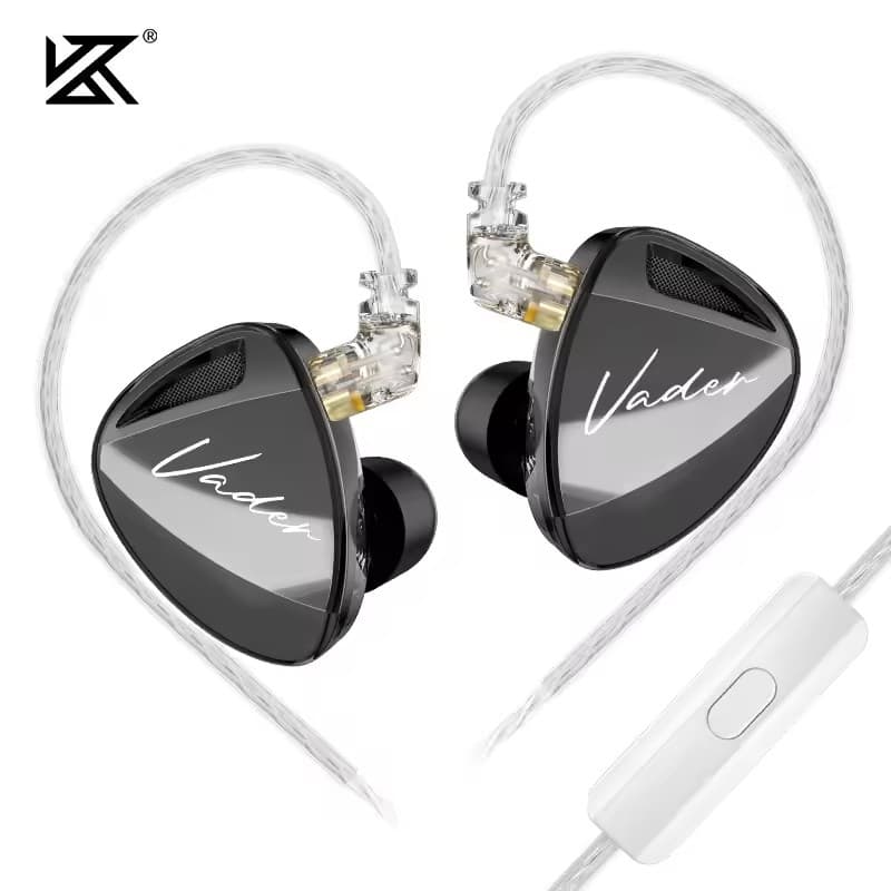 Fone De Ouvido In-Ear KZ Vader 3 Drivers Com Chave De Afinação Retorno De Palco