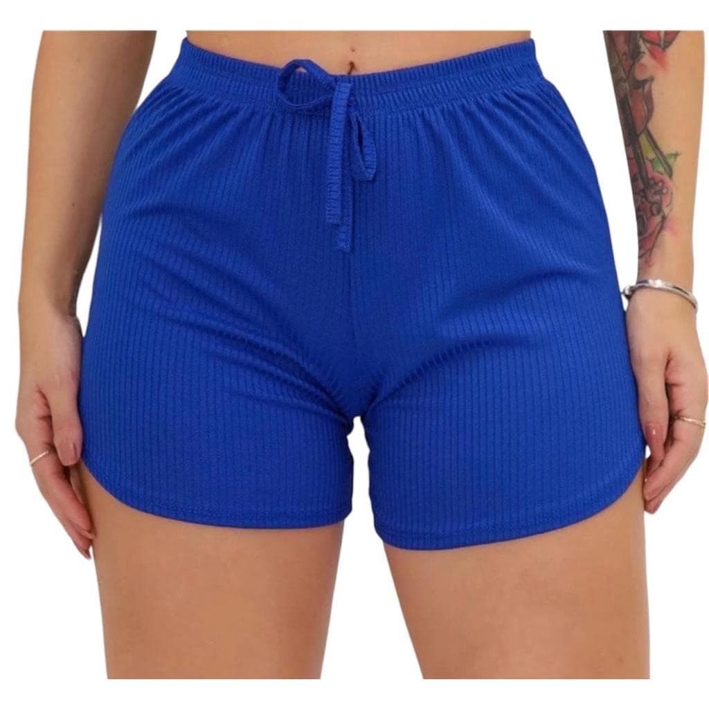 SHORT BERMUDA CURTO FEMININO CANELADO MODA PRAIA VERÃO