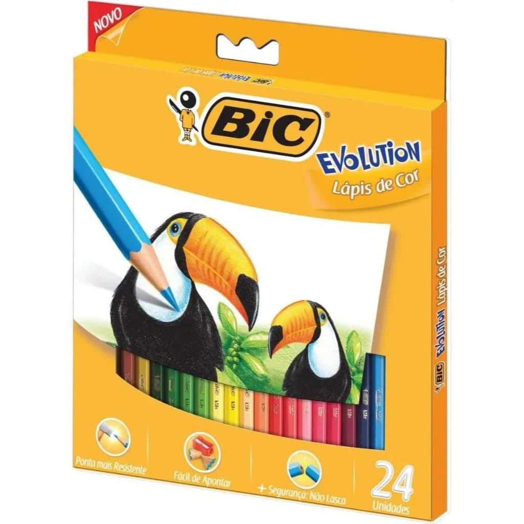 Lápis De Cor Bic Sextavado 24 Unidades Cores