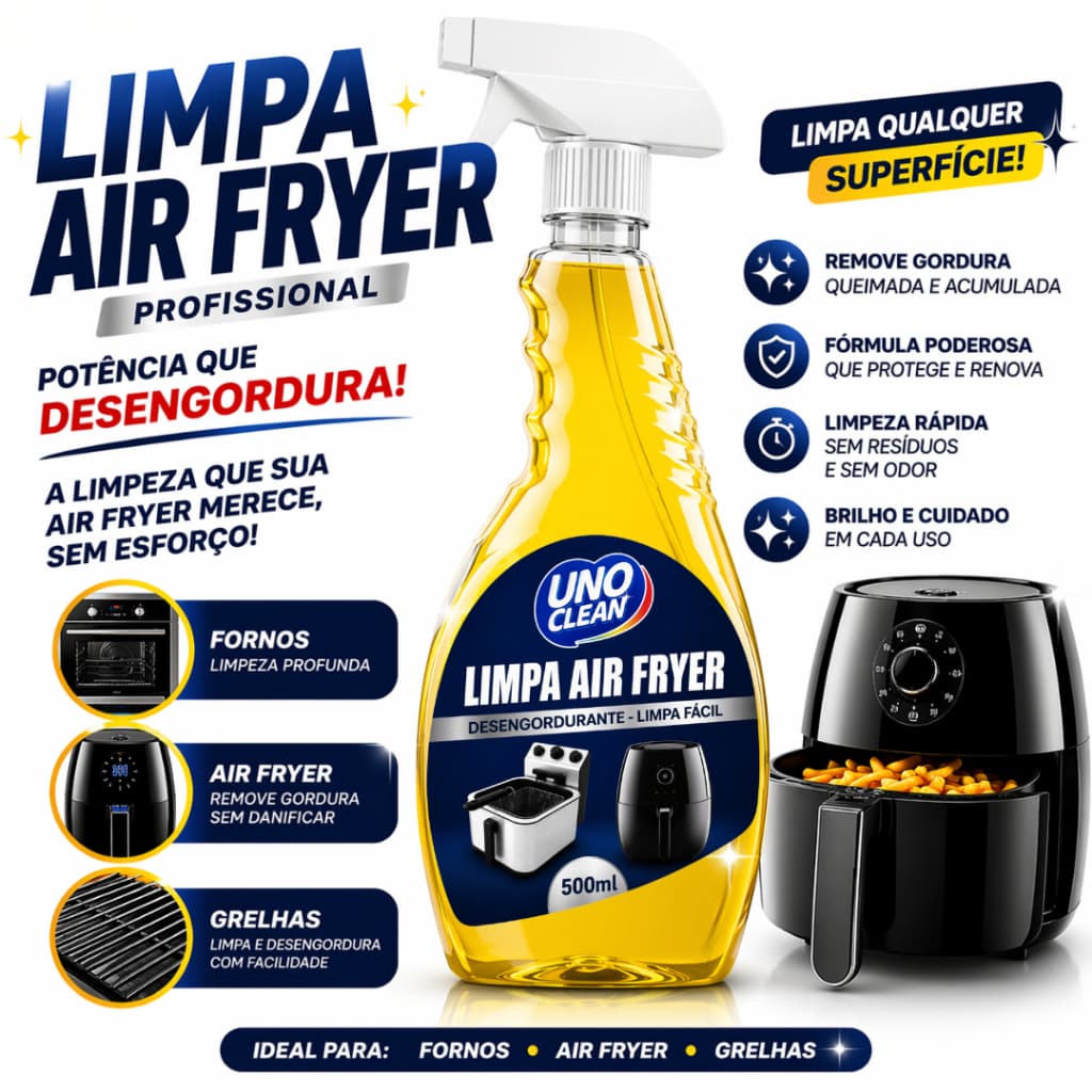 Spray Limpa Air Fryer Provita Alto Poder De Limpeza, Dissolve A Gordura Limpeza Sem Esforço 500ml 1, 2 ou 3