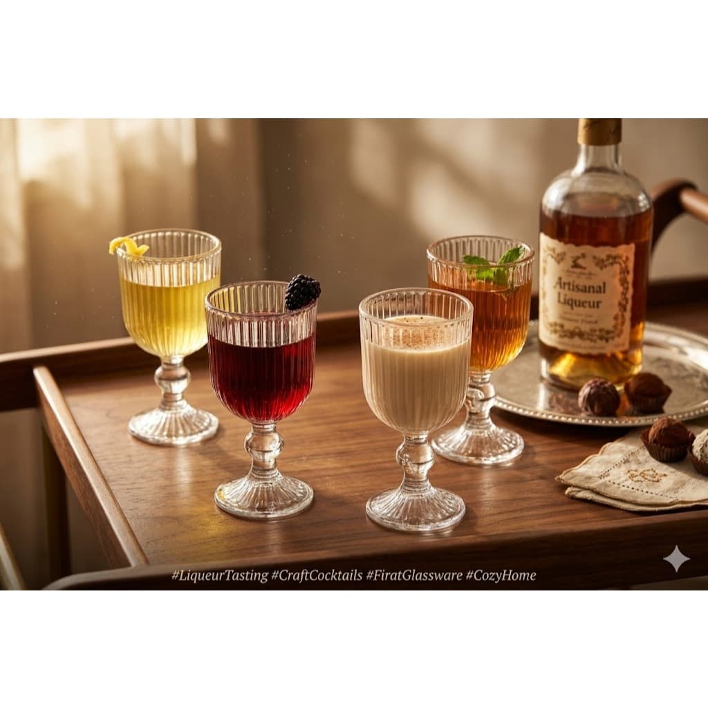 Jogo 6 Taças De Licor Vidro Relevo Diamond Transparente