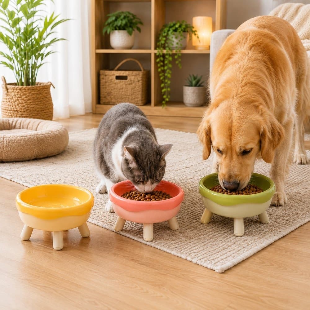 Tigela Elevada Pets com 4 Pernas Removíveis Portátil Sortido Cachorros Gatos