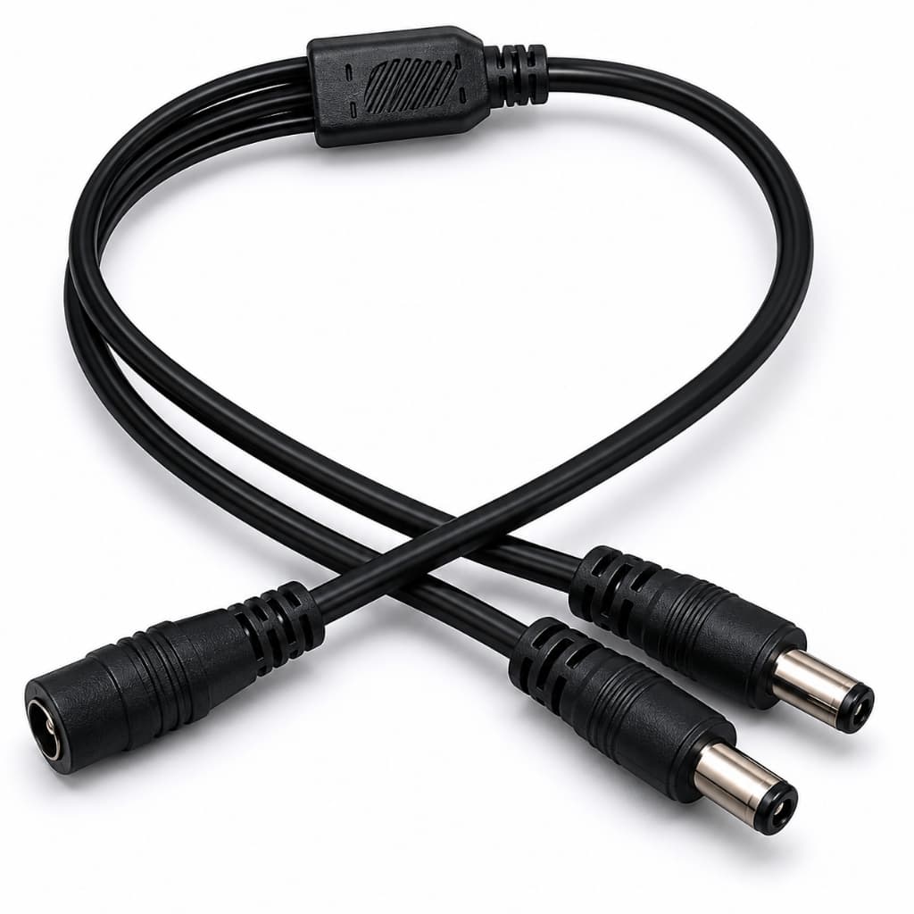 Cabo divisor com adaptador plug P4 1 Femea / 2 Machos Preto Unitário Dupla Conexão Adaptador Fonte