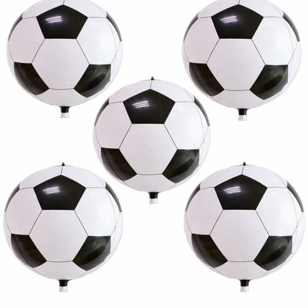 Kit 5/10/20 Balão Futebol Bola 22 Polegadas Metalizado Grande 4D Aniversário Copa Decoração 45cm