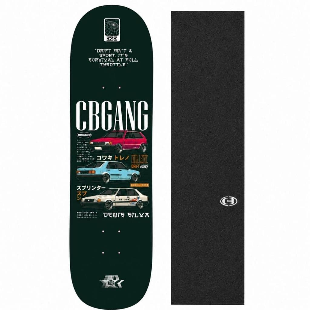 Shape Para Skate Maple CBGANG Denis Drift King 8.0 + Lixa Emborrachada CBGANG