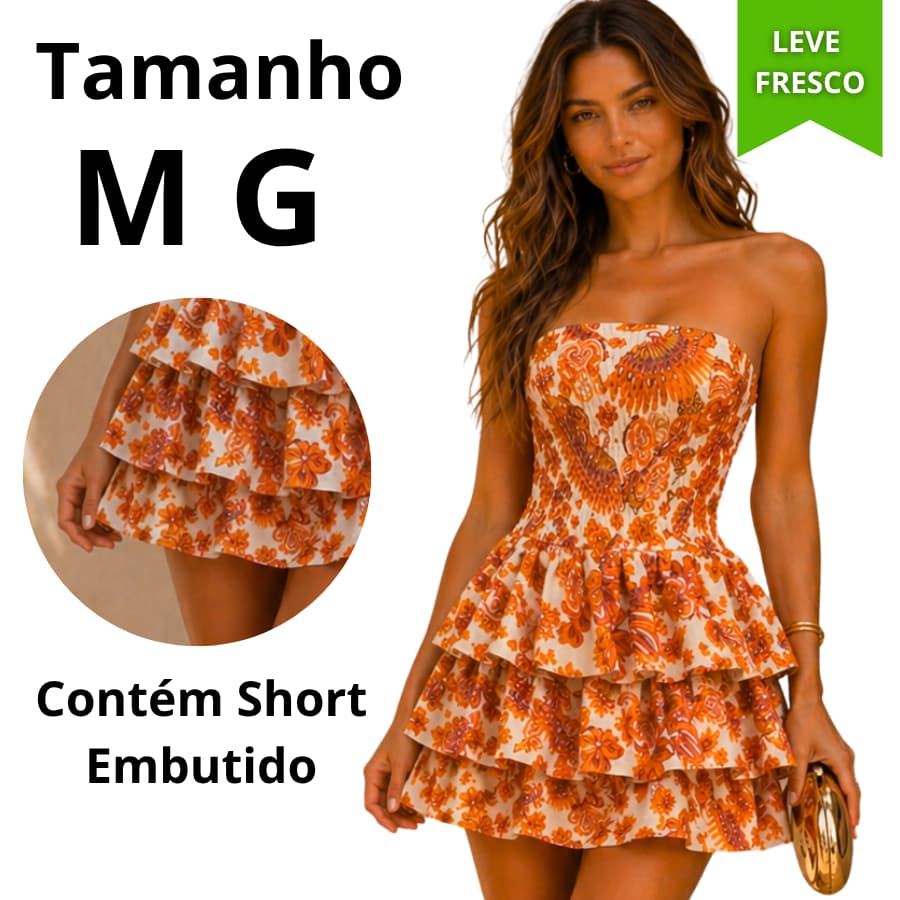 Vestido Feminino Tomara Que Caia Curto com Lastex Modelador e short por baixo  moda inverno verão