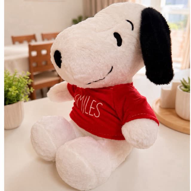 Cachorrinho smile pelúcia dog brinquedo criança fofo dino fofinho pelúcia crianças presente snopy pelucia