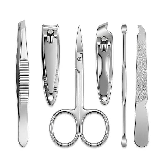 Kit Pratico de Unhas e Sombrancelhas - 1 Kit de 6 Peças de Unha - 1 Kit de 4 Peças de Sombrancelhas