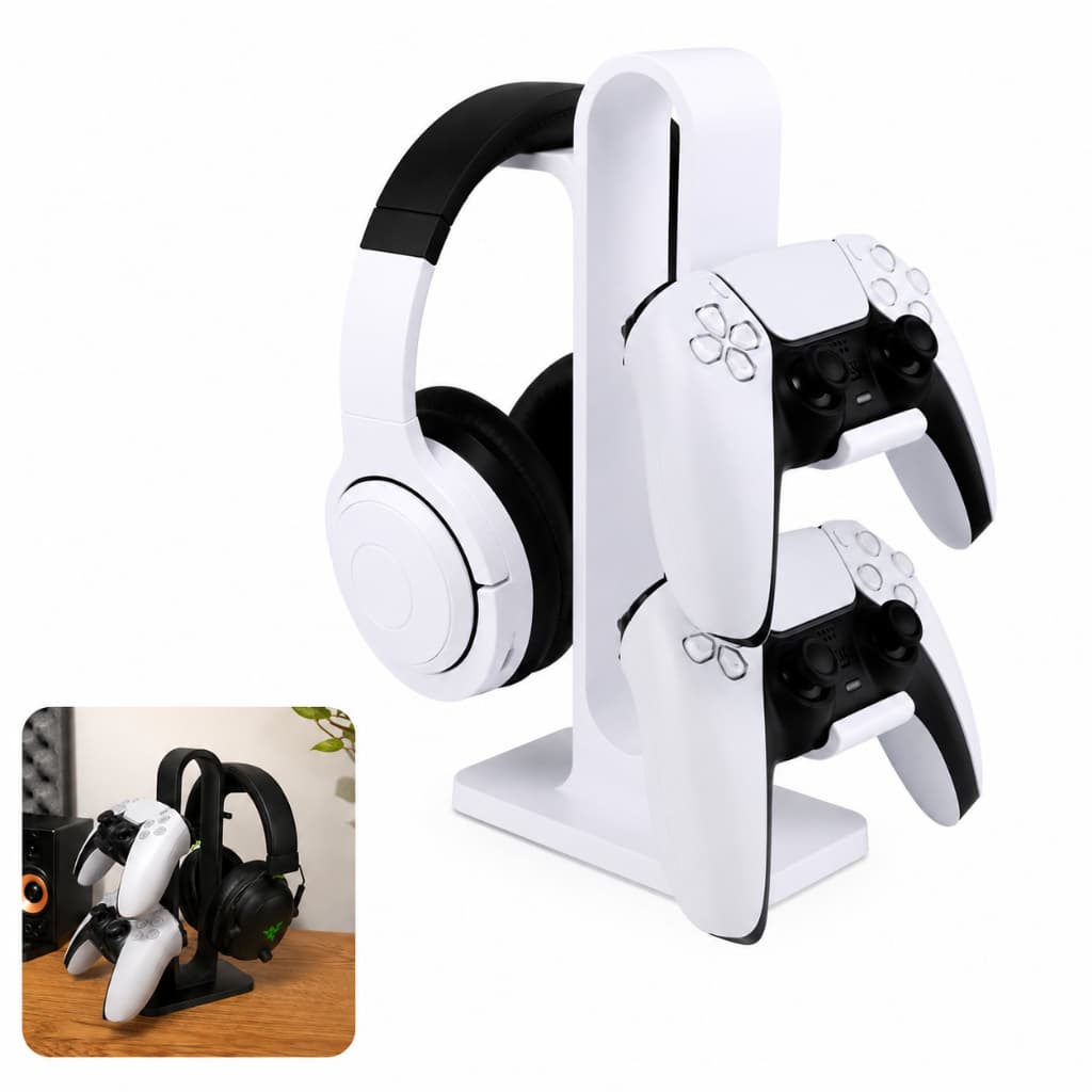 Suporte Gamer 2 Controles Headset Fone PS5 PS5 Pro Slim Xbox Series Organizador Vertical Universal