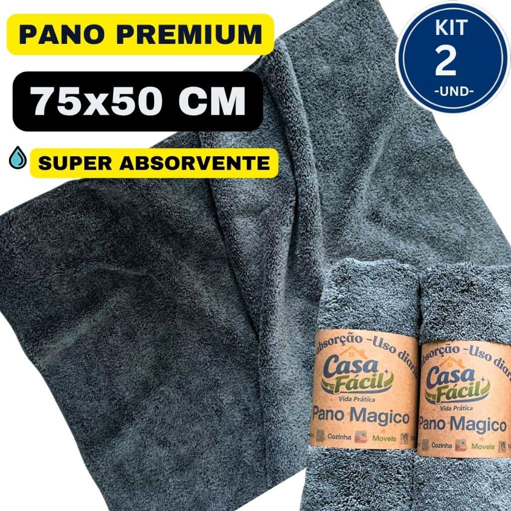 Kit 2 UND - Pano de Chão - Limpeza Multiuso - Grande 75x50cm - GROSSO