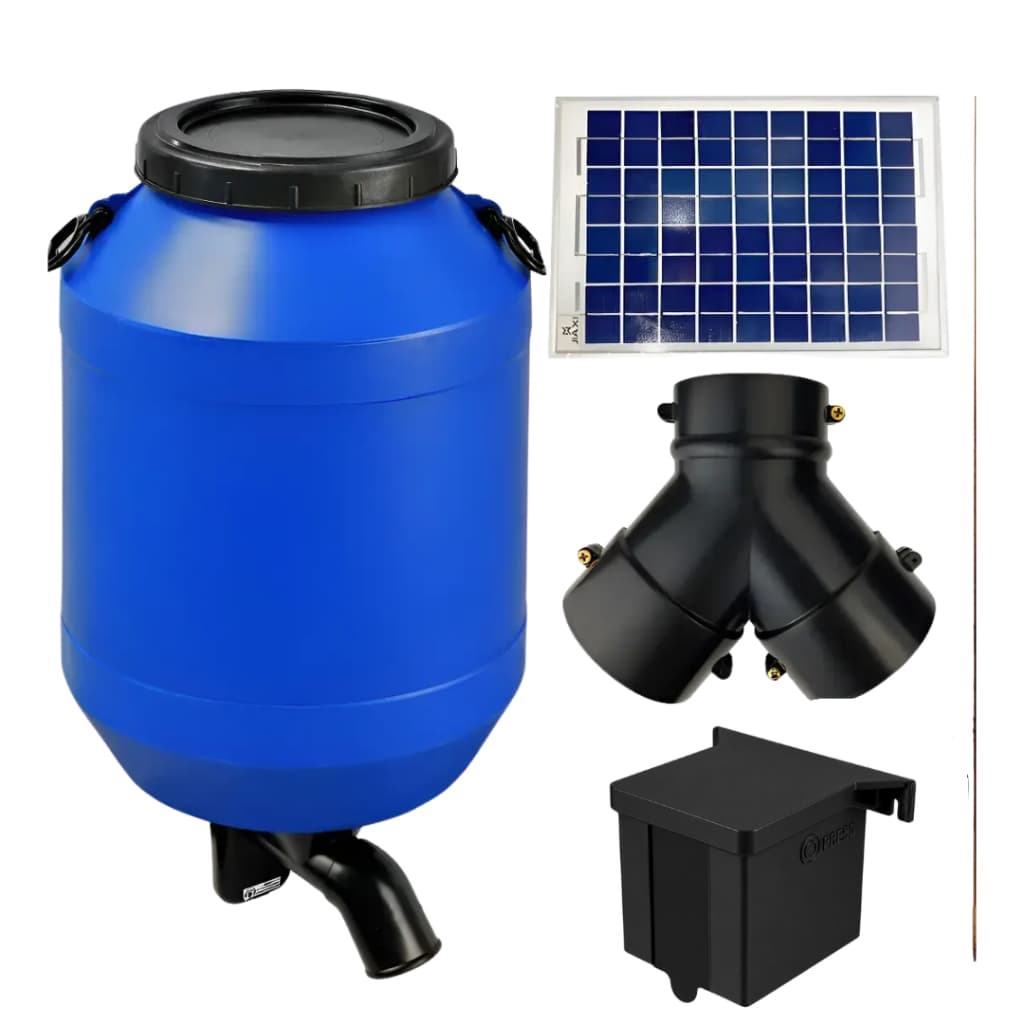 Painel Solar Alimentador Comedouro completo para Animais