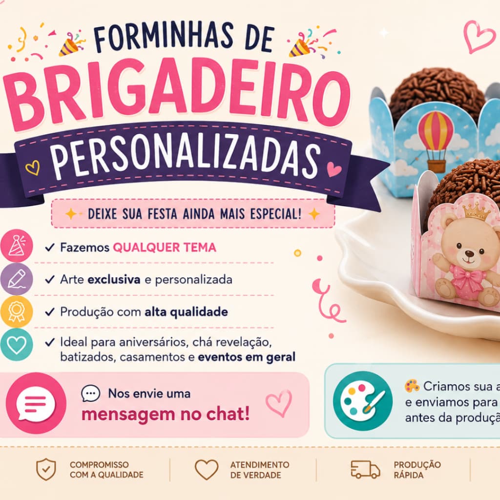 Forminha de Doces Personalizada no Tema /Lembrancinha de Festa /Aniversário / Menina ou Menino