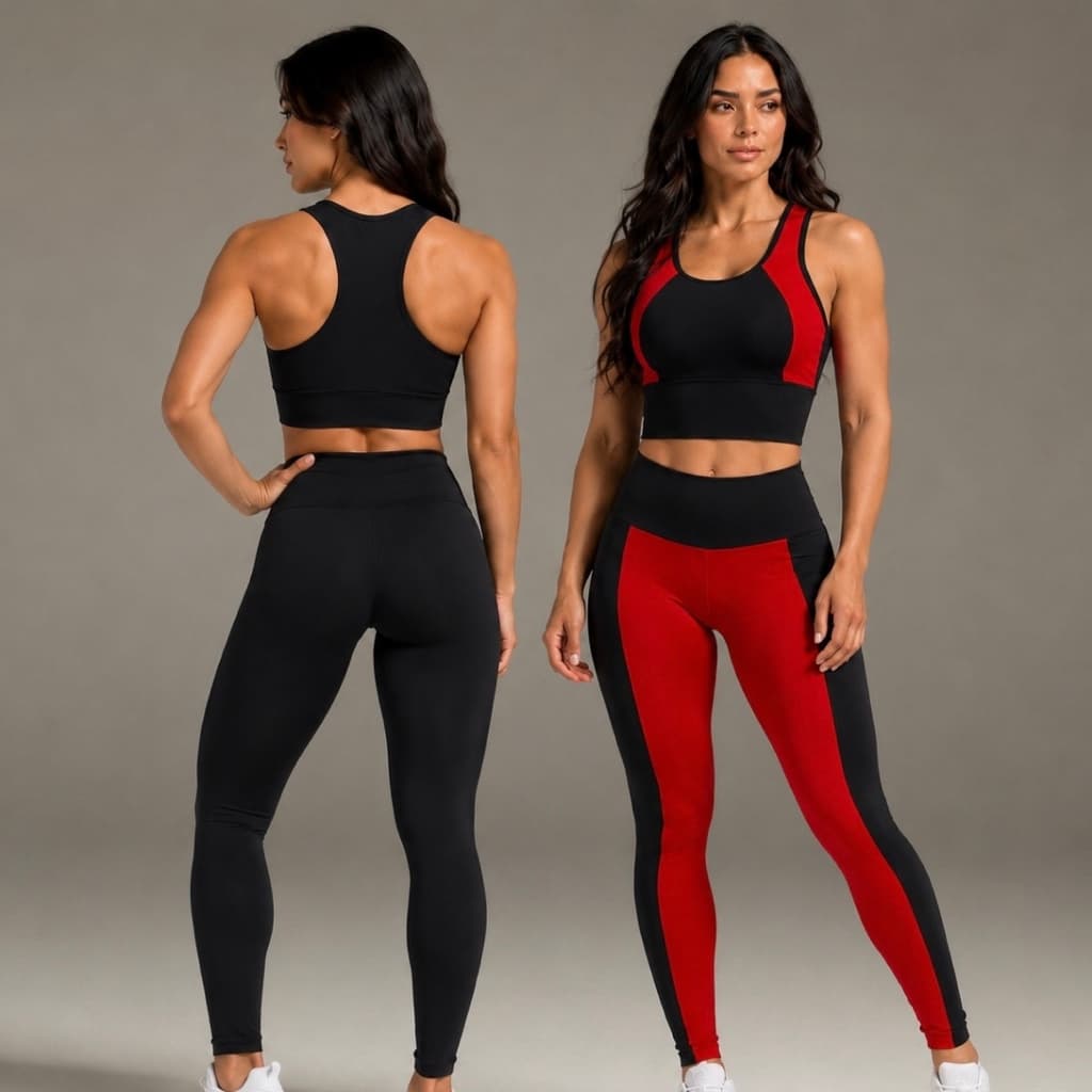 Conjunto Fitness Feminino Calça Legging Cintura Alta  + Top Alta Compressão