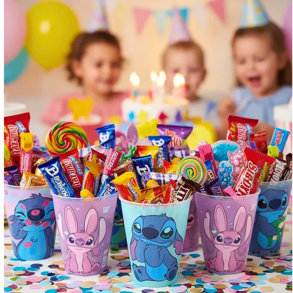 Kit 30 Copos Stitch 280ml – Lembrancinha Festa Infantil Personagem Colecionável Disney Plasutil