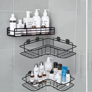 Suporte Prateleira Com Adesivo Para Banheiro Porta Shampoo de Canto e Reto Organizador