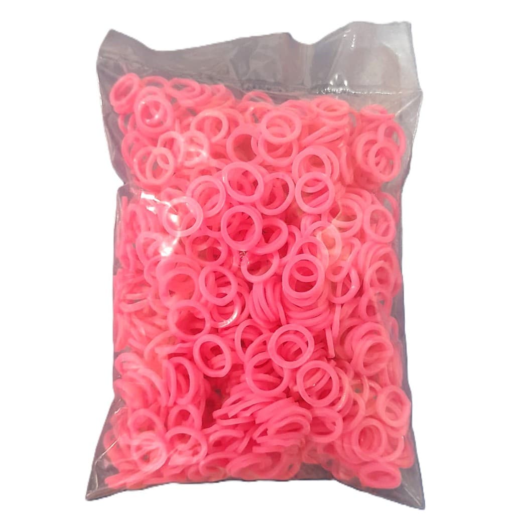 Elástico Latex 5/16" Força Média  Pacote 1000 Un Pet Banho E Tosa Penteado ROSA NEON