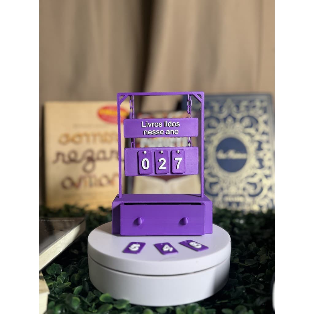 Contador de Livros Lidos Personalizado em Impressão 3D | Decorativo para Leitores e Book Lovers