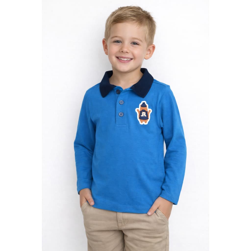 Blusa Alenice Polo Masculina Infantil Azul