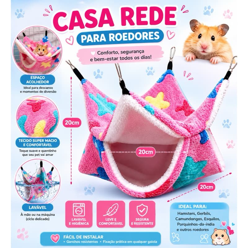 Casa rede toca suspensa para roedores rato hamster chinchila porco da india