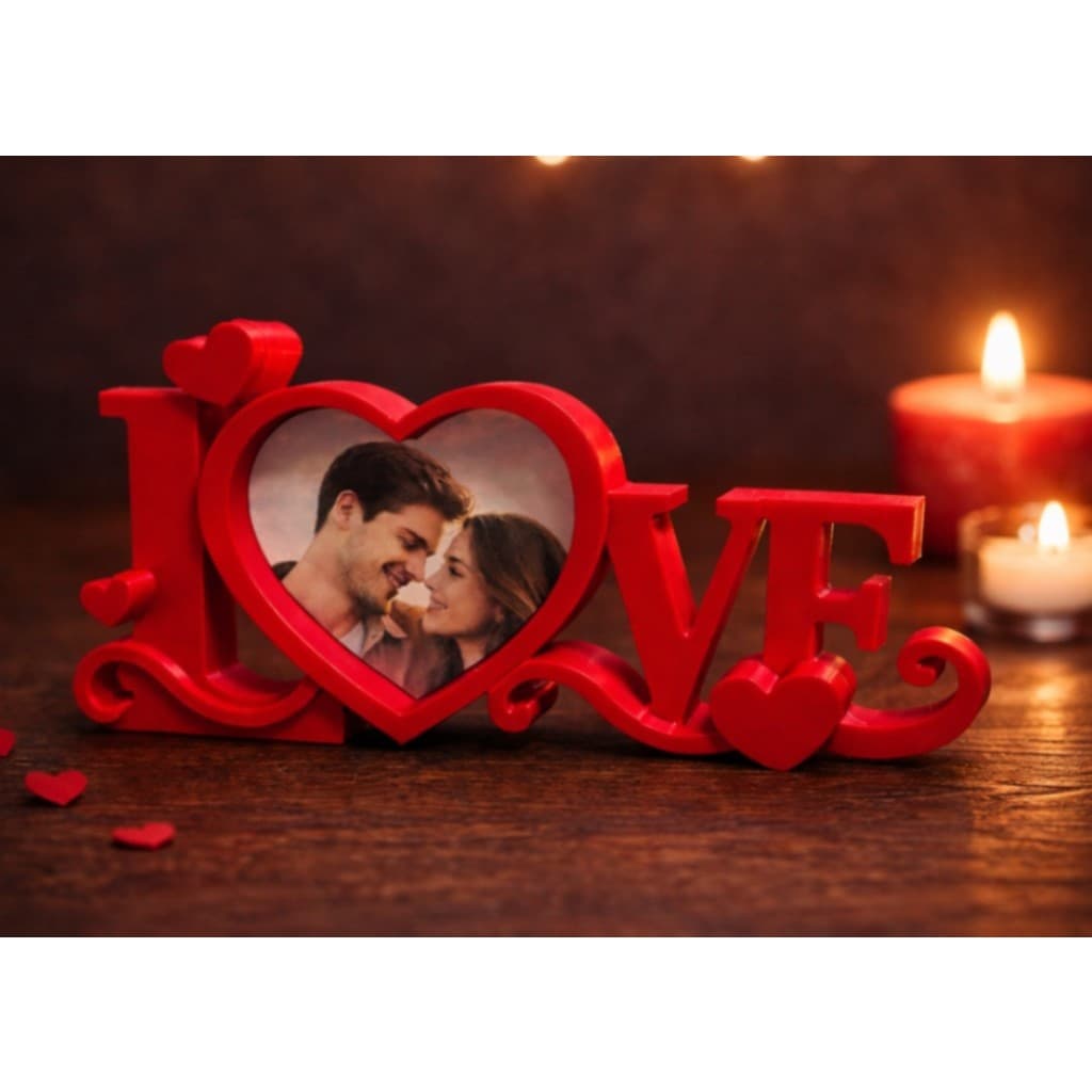Porta-retrato de coração LOVE Presente Dias dos Namorados, Amor, Carinho, Casal Decoração romântica