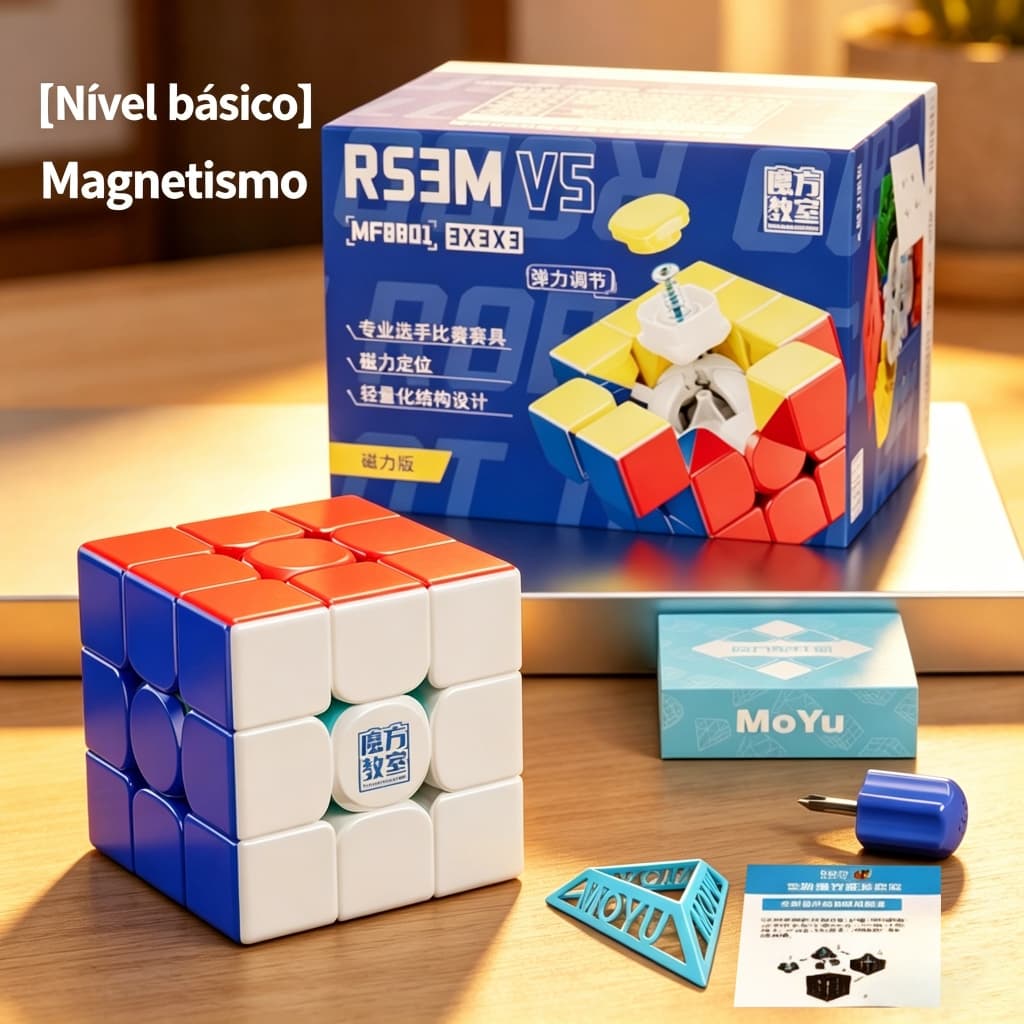 Cubo MoYu RS3M V5 Magnético 56mm 65g | Ideal para speedcubing e brinquedo educativo