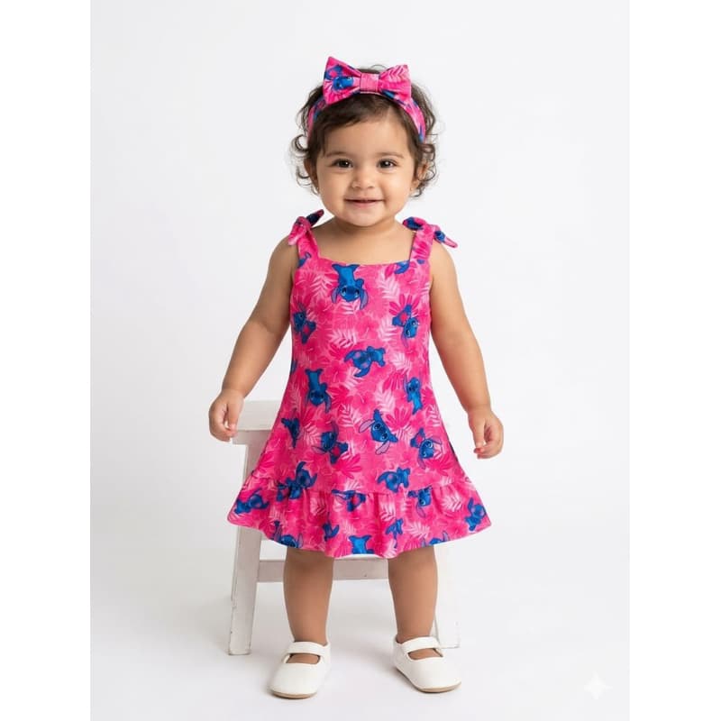 vestido infantil menina com laço