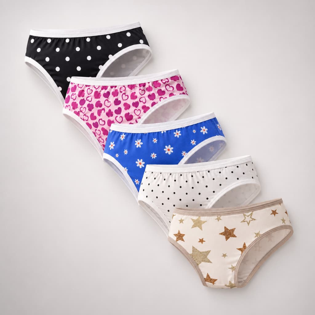 Kit 10 Calcinhas Infantil Menina Microfibra Estampadas e Lisas Feminina Criança Confortáveis