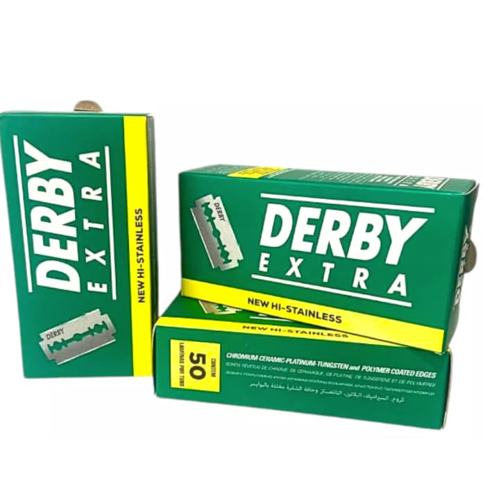 Lâmina de Barbear Derby Extra em Aço Inox 50 Peças