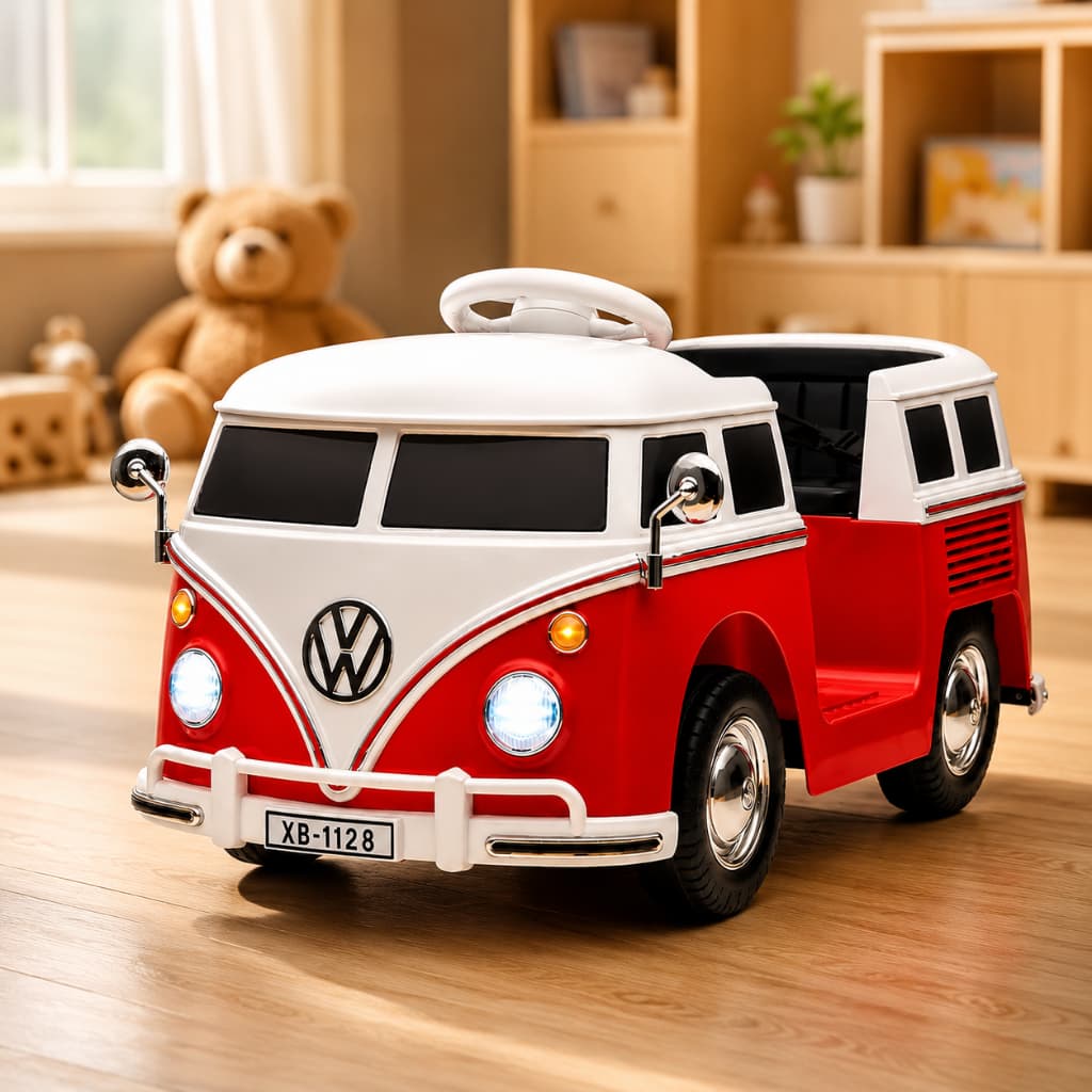 Carrinho Elétrico Infantil Kombi Controle Remoto com Luz Som