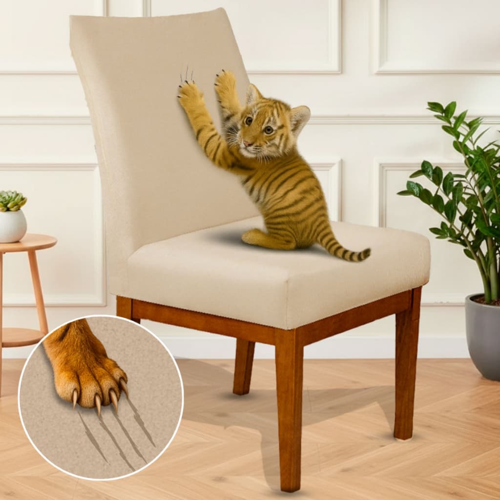 Capa para Cadeira Suede Anti-Gato Kit 2 4 6 8 Elástica Universal Resistente Arranhão Várias Cores