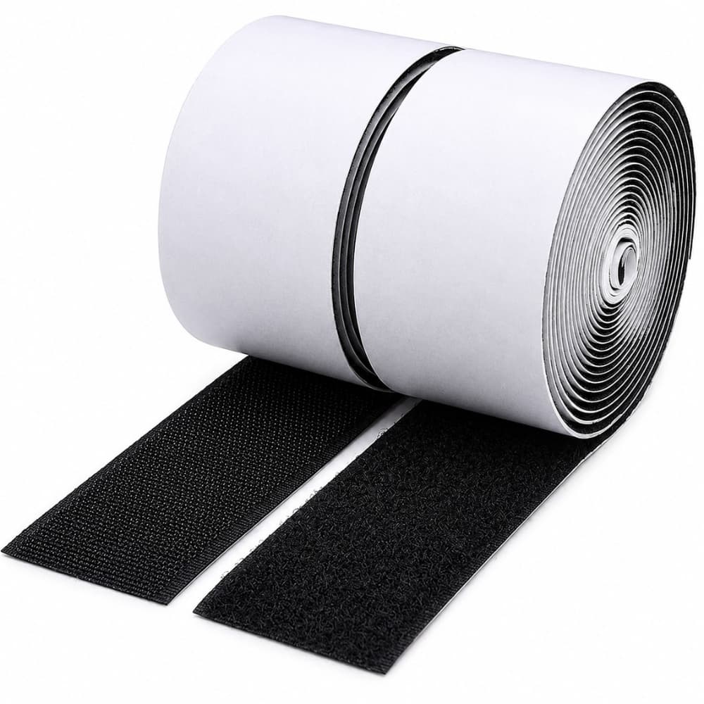 Fecho de Contato Adesivo 50mm Preto Macho e Fêmea Velcro Autocolante Alta Fixação Forte Resistente