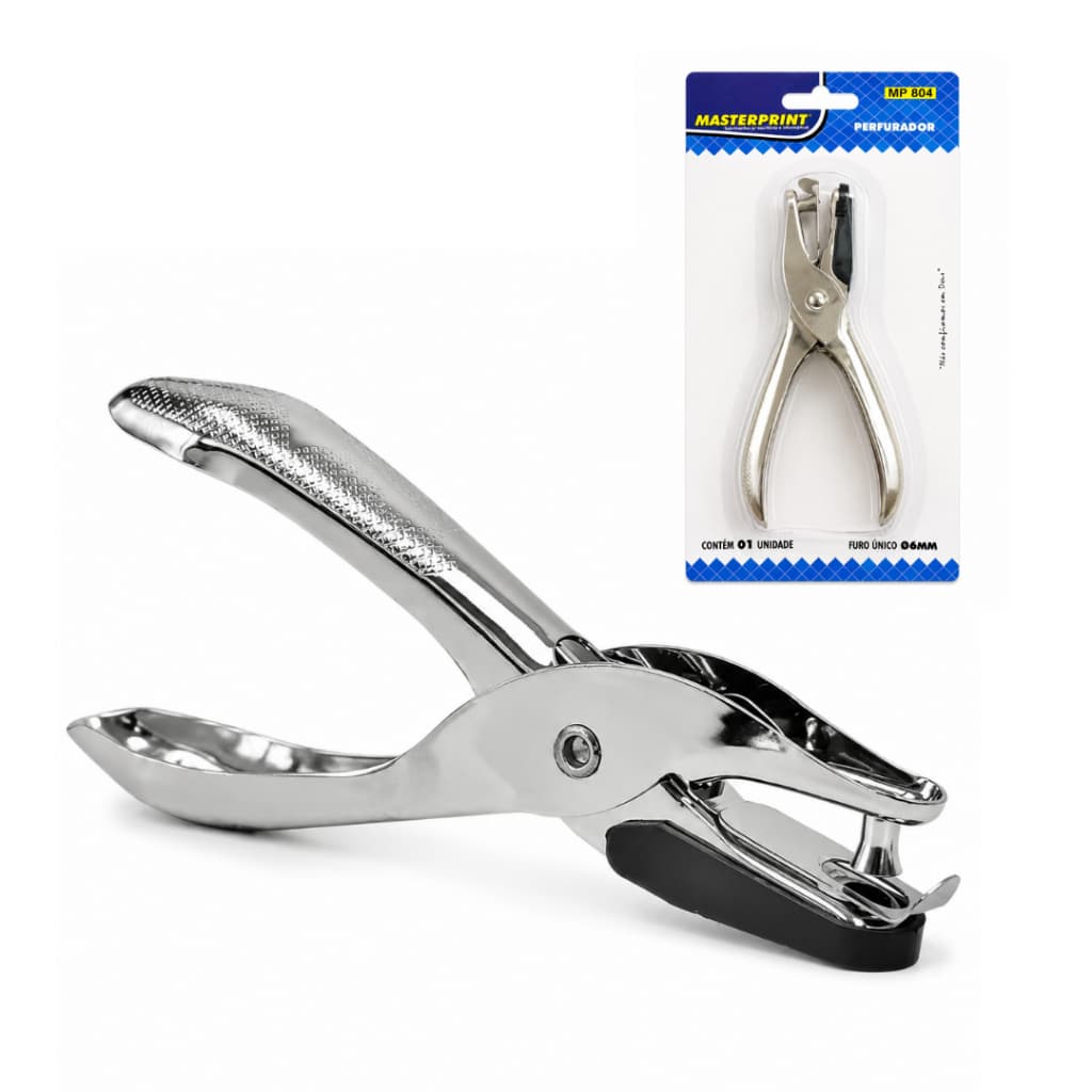 Perfurador Furador de Papel Alicate 1 Furo de Metal - Masterprint