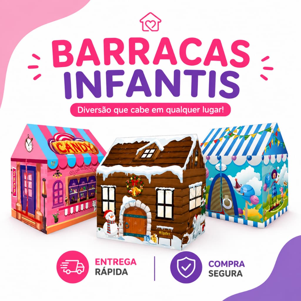 Barraca Infantil em Forma de Casinha Charmosa 94x70x104cm - ZP-1730