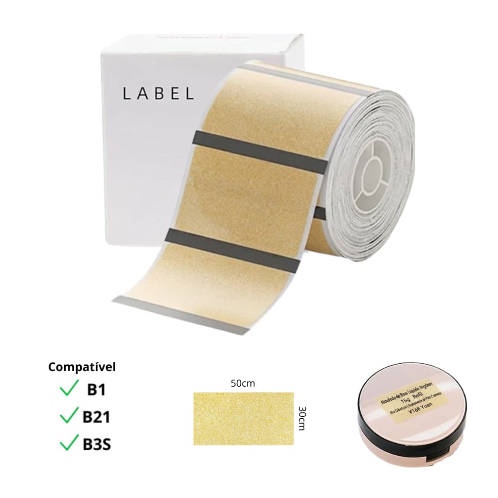 NIIMBOT B1/B2/B21 Etiqueta Dourado/Rosa/Colorido Transparente De 50x30mm 230 Rotulos