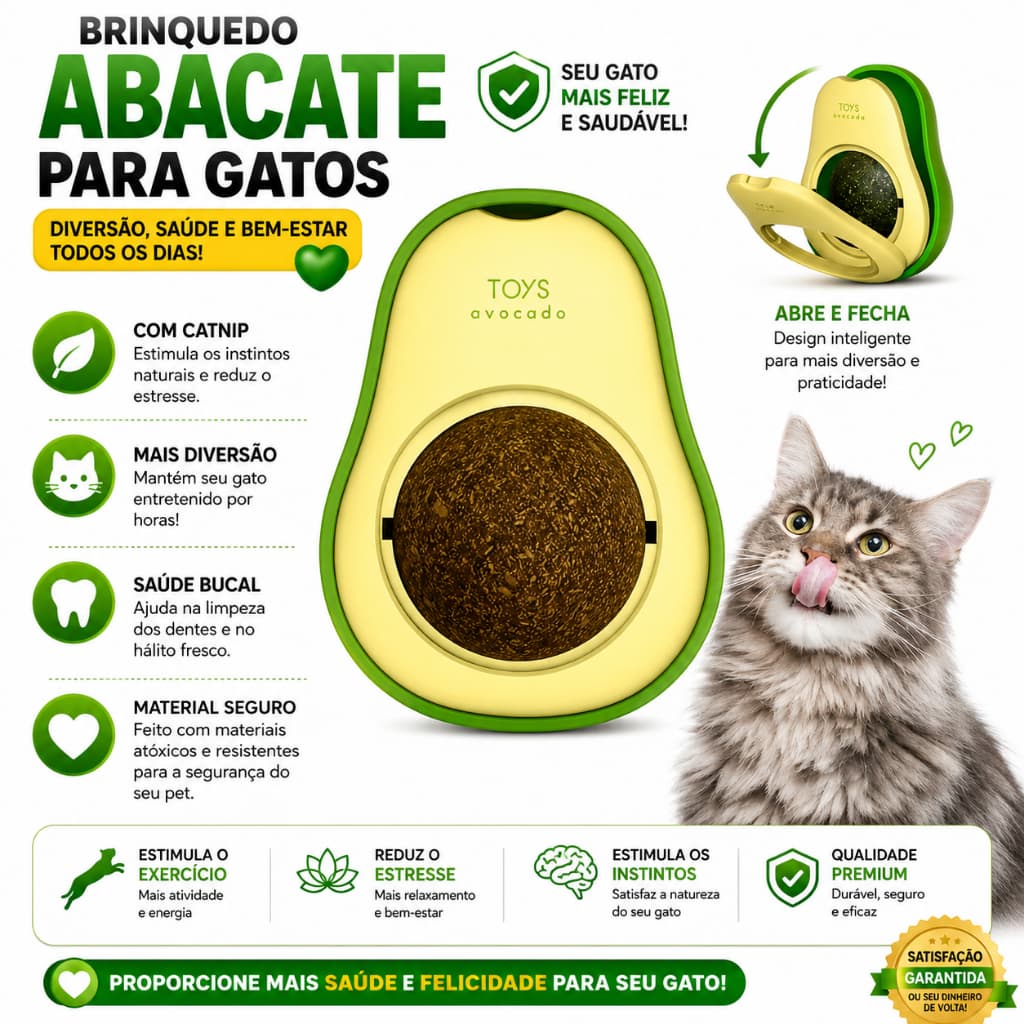 Brinquedo Para Gatos Com Catnip Erva Gato Natural Para lamber Abacate