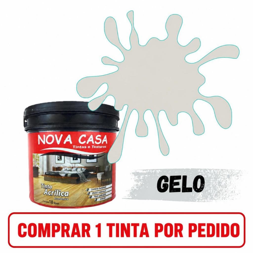 Tinta de Parede Gelo 18KG Acrílica Cores Balde Economica E Alto Rendimento Antimofo