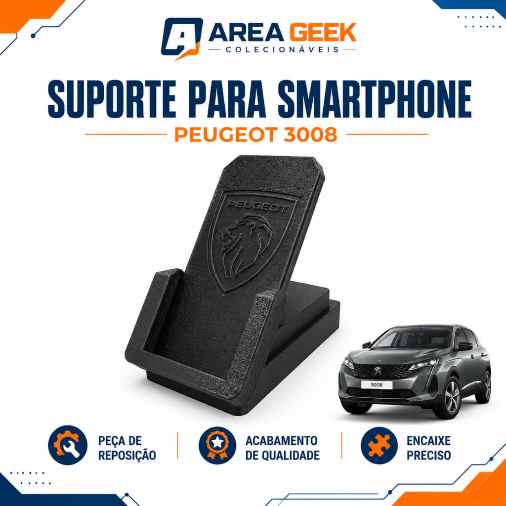 Suporte para smartphone console para Peugeot 3008 organizador smartphone