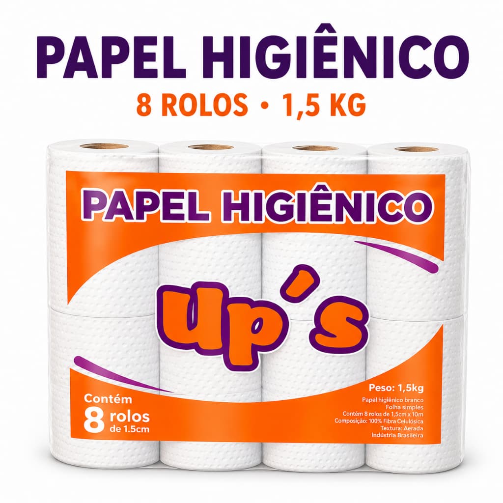 Papel Higiênico UP'S - Kit 24 Rolos