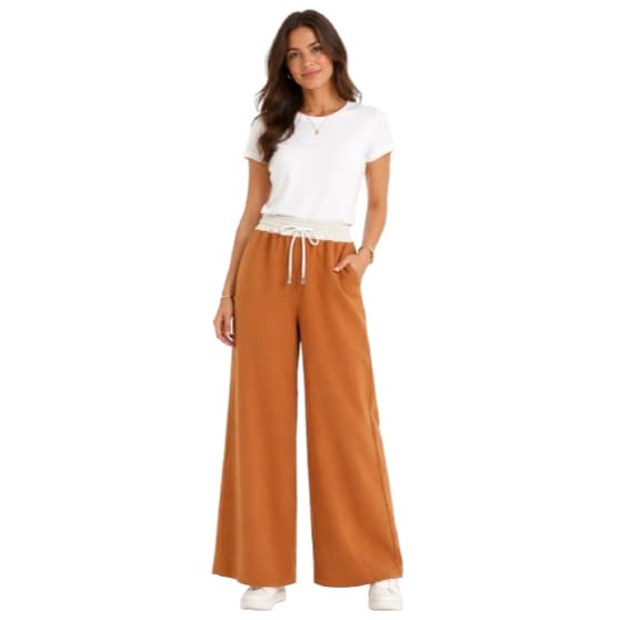 Calça Moletom Pantalona Feminina Adulta Casual Elegante