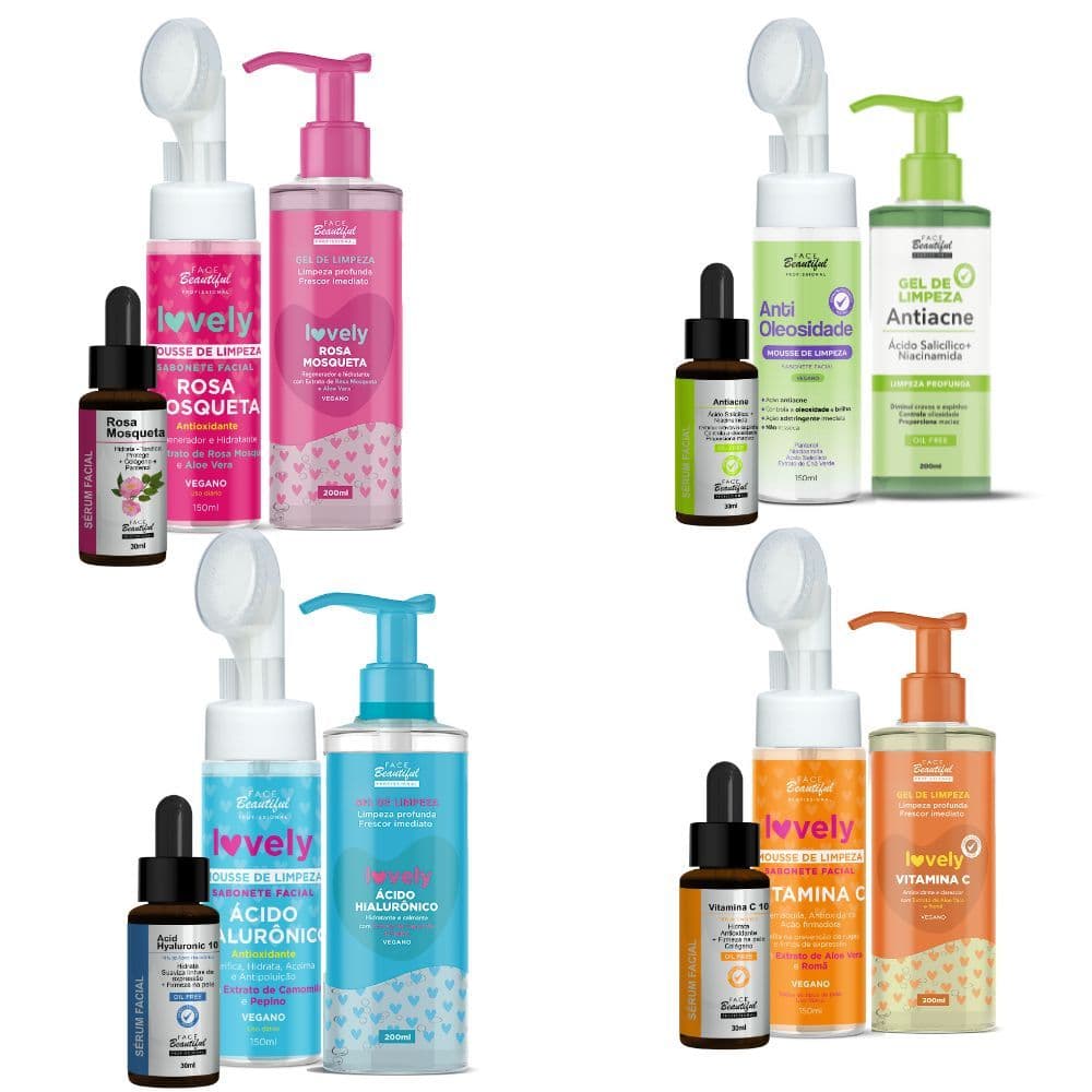 Kit Dose Vital Regeneradora com Lovely limpeza profunda Face Beautiful