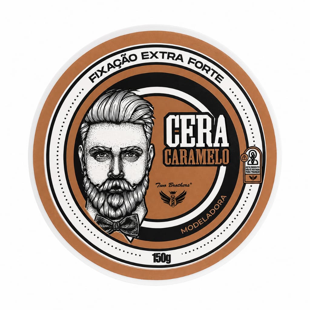Cera Modeladora Caramelo Two Brothers 150g  Fixação Forte  Efeito brilhoso Pomada para Cabelo Barbearia profissional