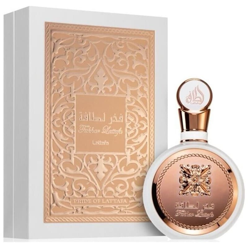 Perfume Lattafa Fakhar Rose EDP Feminino 100ml - Frasco de vidro original lacrado, fragrância de longa duração.