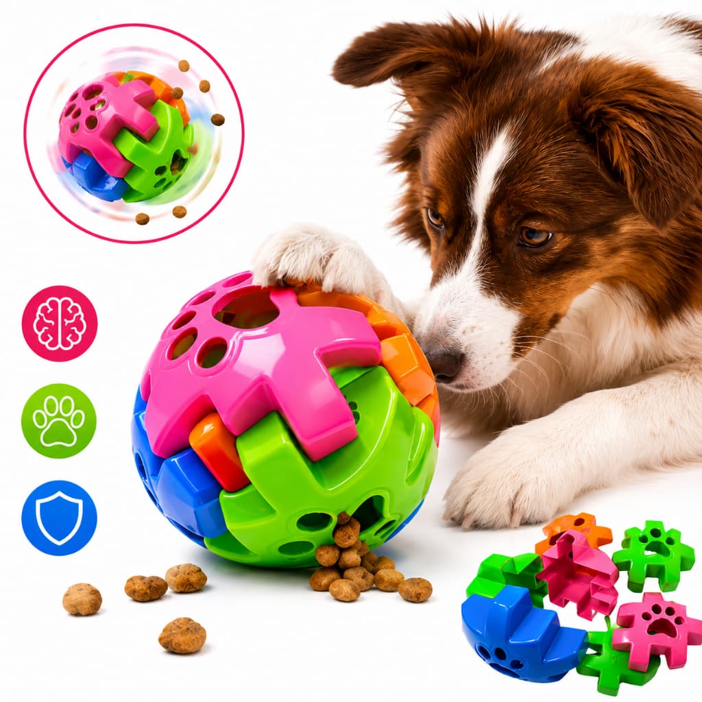 Bola Interativa para Cachorro Dispensa Petisco Brinquedo Inteligente Anti Tédio Pet