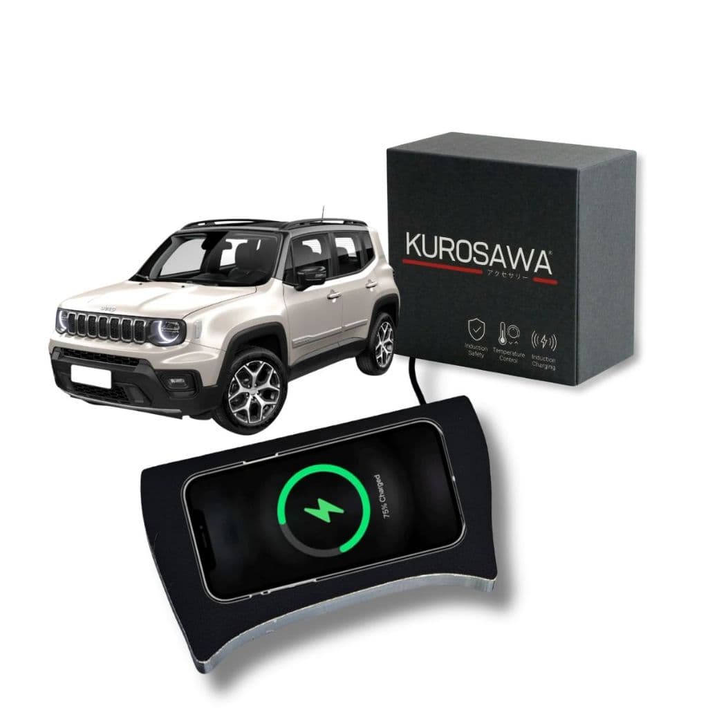 Carregador por Indução Automotivo JEEP RENEGADE 17.2w Sem fio, Encaixe Perfeito.