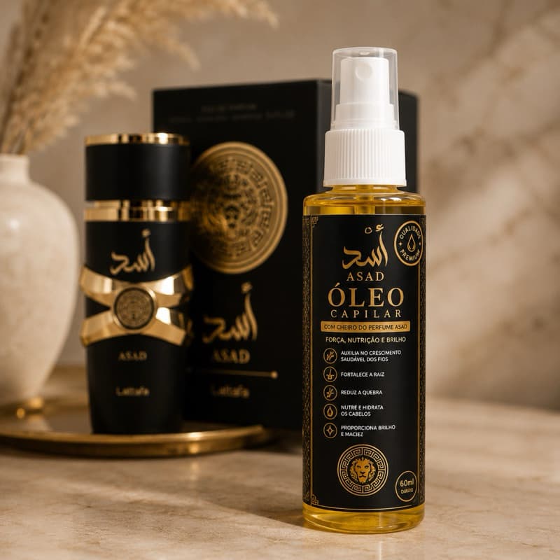 Óleo Capilar Asad 60ml Crescimento Capilar Hidratação Brilho Intenso Anti Quebra