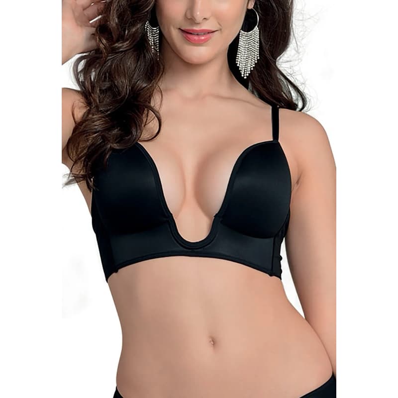 Sutiã Decote Profundo Push Up Feminino Sem Costura